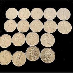 18 pièces 1 francs semeuse 1960