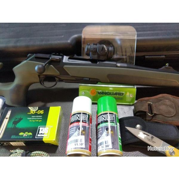 Pack carabine Merkel RX Helix a verrou linaire speedster calibre 30-06 filet