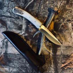 couteau de chasse artisanal / bois de cerf