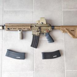 HK416A5 gen3 upgrade GBBR airsoft + 2 chargeurs BCM