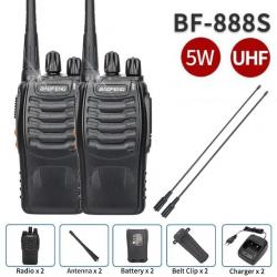 PACK 2x BAOFENG 888S 5W - AVEC 2x ANTENNES TRÈS LONGUE PORTÉE - 16 canaux - LIVRAISON GRATUITE !!