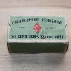 Boite 50 cartouches 22 LR Long Rifle CARTOUCHERIE FRANCAISE CF Collection Munition balles Poudre