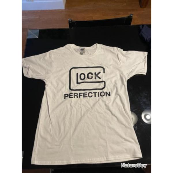 tee shirt motif glock blanc