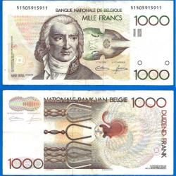 Belgique 1000 Francs 1980 at 1996 Andre Gretry Billet Europe Nord Frs Frc Frcs