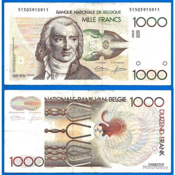 Belgique 1000 Francs 1980 at 1996 Andre Gretry Billet Europe Nord Frs Frc Frcs