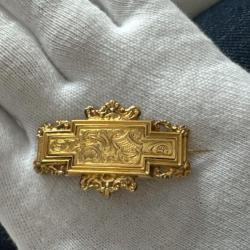 Broche ancienne en or massif 14 carats - accessoire sac - fibule