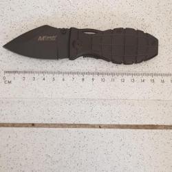 Couteau canif manche forme de grenade lame noire