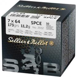 PORT GRATUIT - Pack 100 cartouches 7x64, Demi-blindée 11,2g (sb7x64spce173)