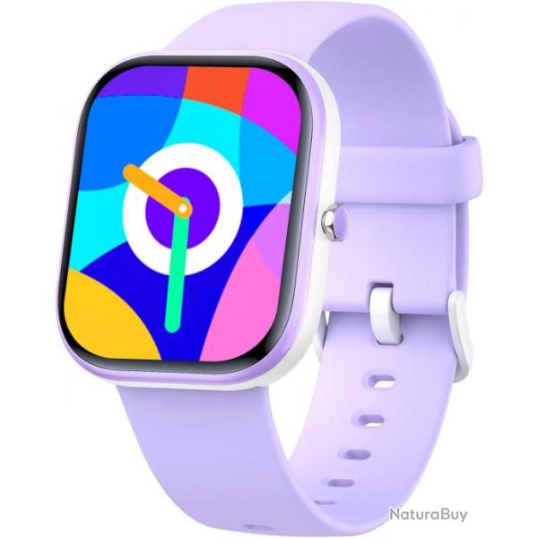 Montre Connecte Enfant Ecran 1,5 Pouces Montre Intelligente Etanche IP68 Mode Sportif VIOLET