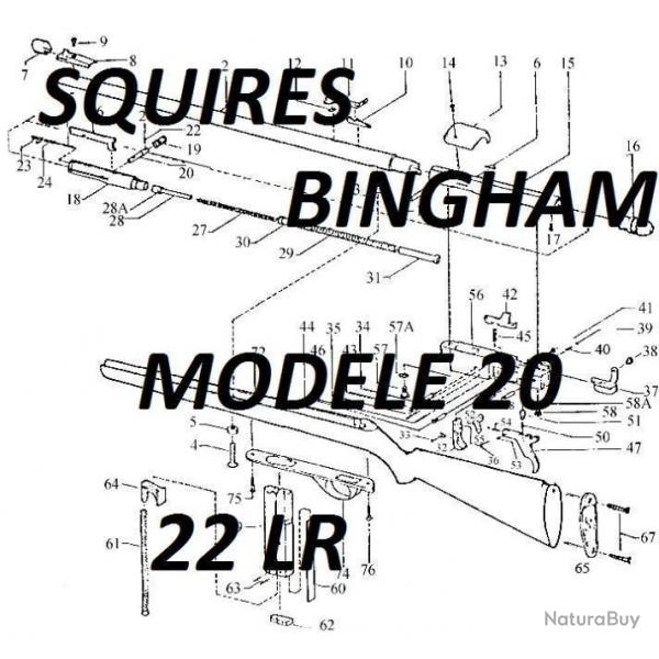 clat carabine SQUIRES BINGHAM modle 20 calibre 22lr - VENDU PAR JEPERCUTE (m1745)