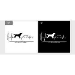 2 x feuille autocollants de voiture motif chien Noir ou blanc ou mixte. C