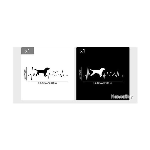 2 x feuille autocollants de voiture motif chien Noir ou blanc ou mixte. C