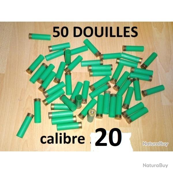 LOT de 52 douilles calibre 20 plastique longueur 65mm - VENDU PAR JEPERCUTE (D23F111)