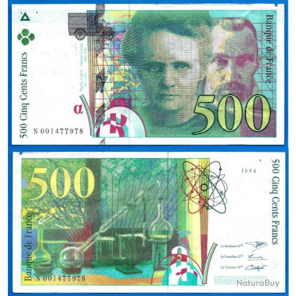 France 500 Francs 1994 Pierre et Marie Curie Billet