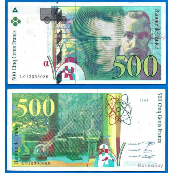 France 500 Francs 1994 Pierre et Marie Curie Billet