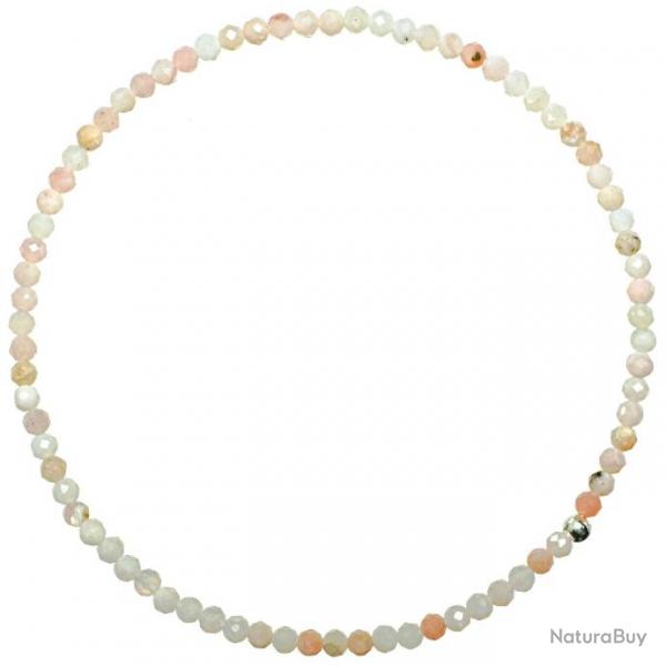 Bracelet en opale des Andes rose - Perles facetes ultra mini