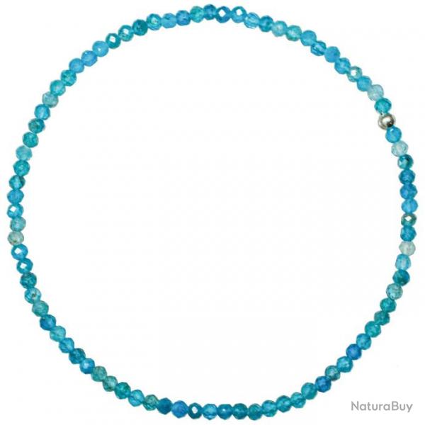 Bracelet en apatite bleue - Perles facetes ultra mini