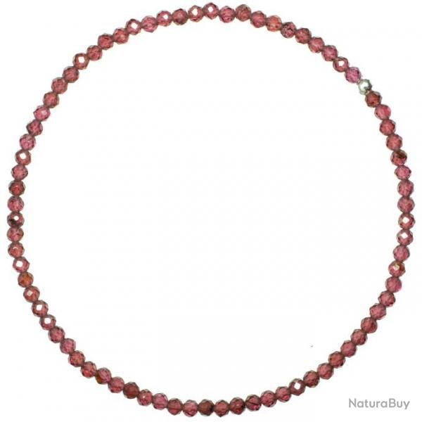 Bracelet en grenat rouge - Perles facetes ultra mini