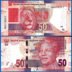 Afrique Du Sud 50 Rand 2015 Billet Neuf Nelson Mandela Animal Rands Lion