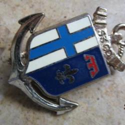 Insigne  53° Groupement Divisionnaire,GD, dos lisse, troupe marine infanterie coloniale