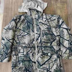 Très belle parka à capuche, très confortable, multipoches,camouflage NOIR ET BEIGE - grandes tailles
