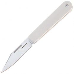 Couteau Real Steel Barlow RB-5 Ivory Manche G10 Lame Clip Point Acier N690 Slip Joint Clip RS8022I
