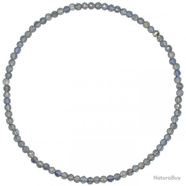 Bracelet en iolite (ou cordirite) - Perles facettes ultra mini