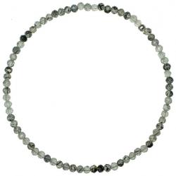 Bracelet en quartz tourmaline - Perles facetées ultra mini