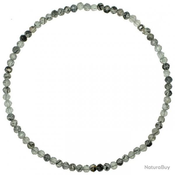 Bracelet en quartz tourmaline - Perles facetes ultra mini