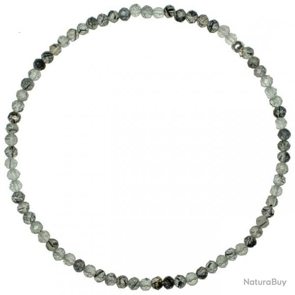 Bracelet en quartz tourmaline - Perles facettes ultra mini