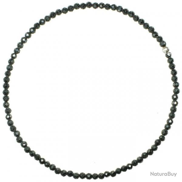 Bracelet en tourmaline noire - Perles facetes ultra mini