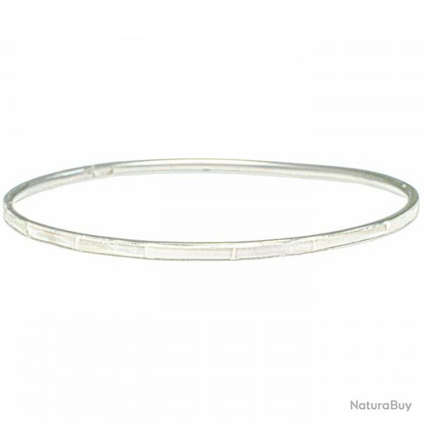 Bracelet bangle fin avec nacre blanche