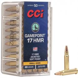 Cartouches CCI Gamepoint Calibre .17 HMR