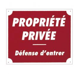 ( Aluminium)Panneau ''Propriété privée'' 30 x 25 cm