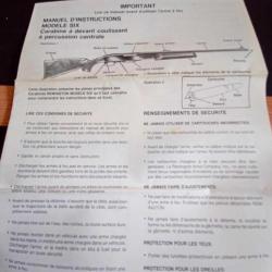 Manuel d'instruction carabine Remington modèle Six