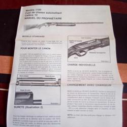 Manuel d'instruction carabine Remington modèle 1100