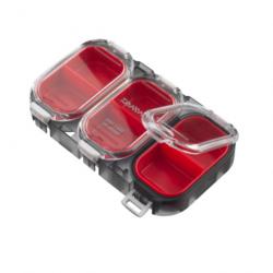 Boîte de Rangement Daiwa Jumelable C Smoke 11 x 6,7 x 1,1cm 3 compartiments Rouge