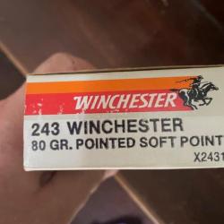 Balles calibre 243 Winchester  2 boites de 20 en 80gr + 29 balles et 2 boites de 20 en 100gr