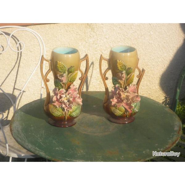 Vases en Barbotine trs anciens