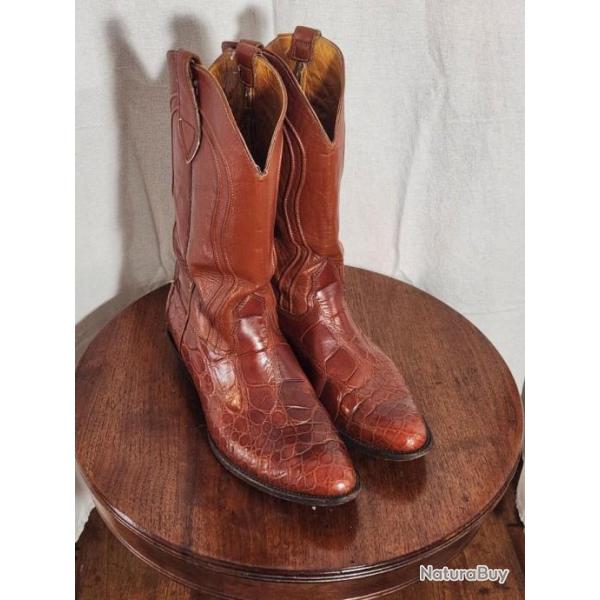 nocona men aligator western boots peanut brittle or butter size 13d cowboy rodeo