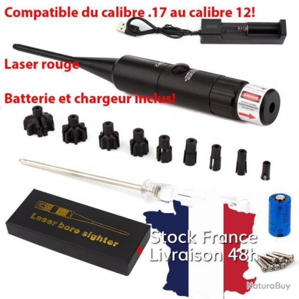 Collimateur Laser Bore Sighter Universel du 17 HMR au calibre 12! - Envoi rapide depuis la France