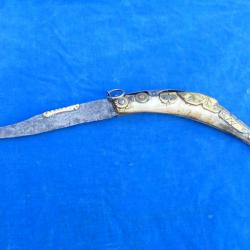 SUPERBE RARE ++ COUTEAU ANCIEN Old Knife - XVIII XIX - STYLE CRACRA CORSE ? NAVAJA - 37,5 CM