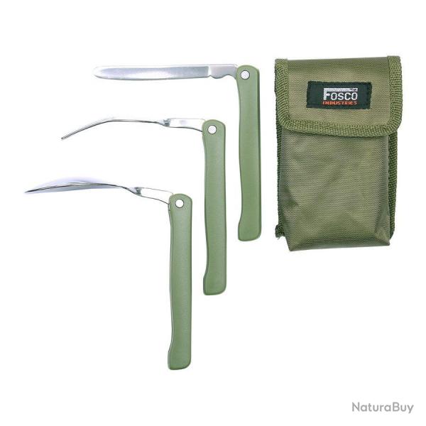 Kit de couverts pliables (3 pices) (Couleur Kaki)