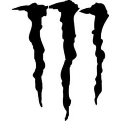 Stikers 2x autocollant Monster noir ou blanc