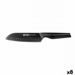 8 Pièces Couteau de cuisine Santoku QUTTIN Black Edition Longueur lame 18 cm Acier inoxydable
