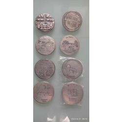 Collection complète de 8 médailles à l'effigie du Général de Gaulle en argent 925/000 50exemplaires