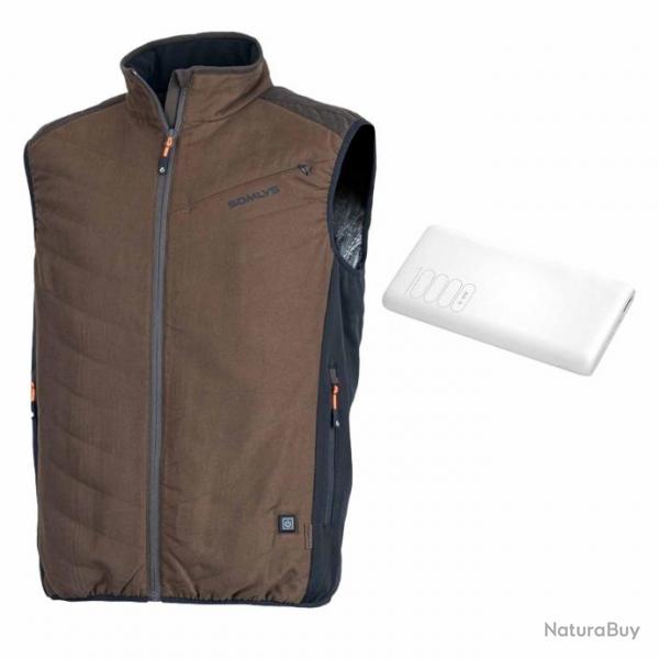 Gilet chauffant PRESTIGE marron SOMLYS avec batterie