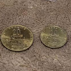Lot 2 monnaies djiboutis