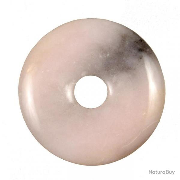 Donut Pi Chinois en opale rose des Andes pour pendentif 4  4.5 cm