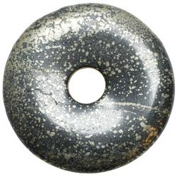 Donut Pi Chinois pyrite en ardoise pour pendentif 4 cm